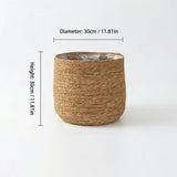Natural Woven Rattan Plant Pot Cover and Decorative Flower Basket Breathable Grass Floor Standing V1366-AZ2-W-17630