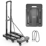 6-Wheel Folding Hand Truck Heavy Duty 227kg Capacity Collapsible Trolley with Elastic Strap V985-FOLDINGHANDCART
