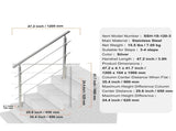 47.2in Handrails for Outdoor Steps 3 Crossbars Staircase for Porch Deck V952-BXGSLZFS120CCRS3EV0