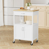 Artiss Kitchen Island Trolley Rolling Serving Cart Storage Drawer Cupboard 60cm FUR-G-KI-60-WH