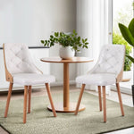 1 Set of 2 Artiss Dining Chairs White PU DINC-TW-2004-PU-WHX2