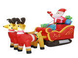 Santaco LED Inflatable Santa Sleigh Reindeer 2.2M INFL1051