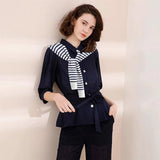 Womens Knotted Striped Shawl Scarf V1237-ZY-908-192