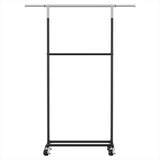 Artiss Clothes Rack Double Rod Airer Rail Coat Stand Adjustable Hanger HANGER-165H-D-SI