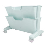 Double Layer Movable Deskside Bookshelf Removable Small Bookcase Dormitory Organize Trolley Shelf V1294-YM0706-3116230011413