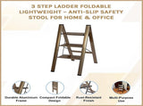 3 Step Ladder Foldable Lightweight Anti-Slip Safety Stool for Home & Office V63-954011