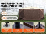 Pop Up Gazebo Tent, Pop-Up Screen Tent 6 Sided Canopy Sun Shelter with 6 Removable Privacy Wind V952-ZPSLTZS125X1X8KS1V0