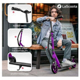 Lascoota Pulse Kick Push Commuter Scooter Teen Adult Plum V185-695844PLUM