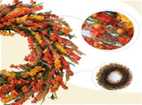 22 Inch Fall Flower for Front Door, Autumn Yellow Orange Forsythia Flower Indoor Outdoor V1258-DP02-C-2687