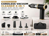 Black Handheld Cordless set Vacuum Cleaner Air Duster 4-in-1 Mini Vacuum Blower Rechargeable V888-ELOSUNG53328