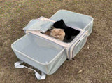 Expandable Airline Approved Pet Carrier Dual-Side Expansion, Breathable Mesh Windows, Adjustable V1232-KZB-MG-002