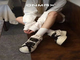 Camellia Platform Sneakers Chunky Canvas Shoes Unisex High-Top Sneakers Height - Camellia - Size V1102-M-SHOE-56595-CAME-10AU10EU43