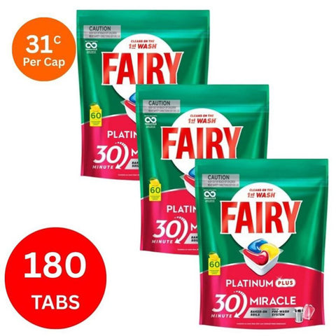 Fairy Platinum Plus x 180 Lemon Dishwasher Tablets FAIRY-80782496X3