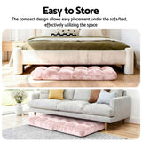 Artiss Floor Lounge Sofa Bed Flannel Fabric Pink FLOOR-SBL-M193-S-PK