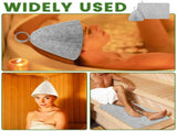 6Pcs Sauna Hats & 6Pcs Sauna Mats, Felt Sauna Hat, Bath Hair Caps with Loops, Heat Insulation Sauna V1107-113-14727