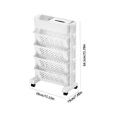 Mobile Bookshelf, Plastic Rolling Organization Shelf, Practical Rotatable for Home, Movable Bookcase V1189-WXFWAL-20260319-00898