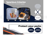 Wanderlite 20-24-28 Inch 3Set with TSA Lock Spinner Carry On Hard Shell Travel Suitcase LUG-ABS-CLA-3SET-OR