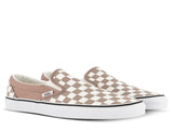 Vans Classic Slip On Canvas Sneaker Shoes Chess Check - Etherea/True White V563-VN00XG8AZT-BRN-US10