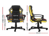 Artiss Gaming Office Chair Computer Executive Racing Chairs High Back Yellow OCHAIR-H-GAME-YE