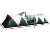Weisshorn Family Camping Tent 12 Person Hiking Beach Tents Green TENT-C-DOME12-DX