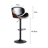 SERENIT European Black Modern Bar Stools Swivel Bar Stool Chair Counter Height Barstool with 360 V255-SE-SP-1865-BLACK