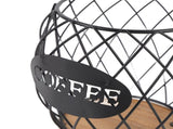 Coffee Pod Holder Iron Large Capacity Stylish Look Easy Access Wooden Base Coffee Pod Storage V1294-YM0901-3118240273211