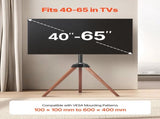 Tripod Easel TV Stand, for 40-65 inch Flat Screen/Curved TVs Up to 45 kg, 18&deg Left-Right Rotation V952-TYSDLDDSJZJZLU43E001V0