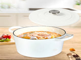 TOQUE 4L Enamel Dutch Oven Pot in White Colour KT0180-4L-WH_NZ