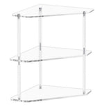 Acrylic Triangle End Table - 3 Tier Corner Side Small for Living Room, Bedroom, Bathroom V1370-AZ4-07692