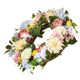 VEVOR Artificial Decorative Wreath 60.96 cm White Pink Yellow Peonies Hydrangeas V952-ZSHHXQHHCH24ZKJWVV0