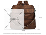 Coffee Stylish Anti-Theft Backpack for Women - Vintage PU Leather Convertible Rucksack & Shoulder V888-ELOSUNG33379