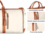Brown 56-75L Large Capacity Foldable Garment Duffel Bag with Shoe Pouch - PU Leather Convertible V888-ELOSUNG42316