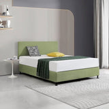 Linen Fabric Queen Bed Deluxe Headboard Bedhead - Olive Green V63-839571