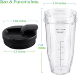 Ninja Blender Cups Replacement 24oz Compatible with Ninja BN401, BL450, BL456, BL480, BL2012, V1258-DP02-C-112
