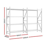 3Mx2M Giantz Garage Shelving Warehouse Rack WR-F-30006-200WH-ABC