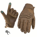 Men'S Full-Finger Gloves Tactical Gloves Touchscreen Gloves MTB Gloves Hiking - Brown - Size M V1106-140-066012-BRN-M