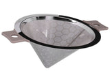 Cone Shaped Strainer Double Ear Stainless Steel Small Strainer for Coffee Tea Leaves Milk Tea V1294-YM0901-3118210147011