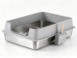 i.Pet XXL Cat Litter Box Stainless Steel Jumbo Semi-Enclosed Pet Kitty Toilet Grey PET-CLB-STL-XXL-LTGR