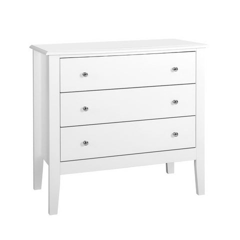 Artiss 3 Chest of Drawers - BRITTANY White FURNI-P-LBOY-3D-WH-AB