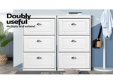 Artiss 2x Shoe Cabinet Storage Organiser 3 Flip Drawer White FURNI-P-SHOE-3D-WHX2