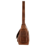 Billy The Kid Men's Genuine Leather Messenger Bag in Cognac V563-BTK-9-COGN