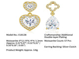 Elegant Asymmetric Moissanite Earrings Set in Dual-Plated 925 Silver with Heart and Four-Leaf Clover V1341-ZY-LM8GCYRL-MOISSANITE-PREMIUMS925