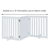 Three Panel Freestanding Dog Gate, White V568-GMW-265-W