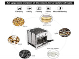 Portable Folding Camping Stove with Grill Stainless Steel Wood- Pit for Hiking, V1107-CS-BXSSKL