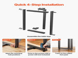 Table Legs, 740 x 450 mm Square T Shape Steel Furniture Legs, Modular Design, Easy Assembly, V952-ZTCFKFXTK281F1QMG001V0