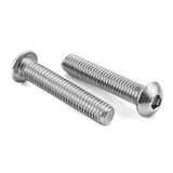 10pc Button Head Socket Cap Screws Bolts, Stainless Steel , Full Thread, Bright Finish,Bright Finish V1369-AZ3-W-05633