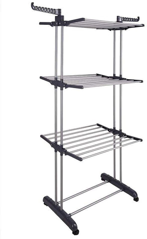 3 Tier Foldable Clothes Drying Rack for Laundry Dryer with Hanger Stand Rail Indoor V178-14865