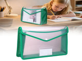 4 Pack Plastic Expanding File Folder, Transparent envelopes with Snap Closure, No Dividers, Large V1366-AZ2-W-24055