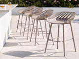 Gardeon 4-Piece Outdoor Bar Stools Plastic Metal Dining Chair Furniture Coffee ODF-BA-CHAIR-PP-CO-4X