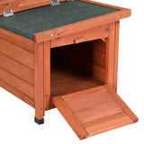 i.Pet Outdoor Cat House Rabbit Hutch Wooden Shelter Indoor Cat House Outdoor Condo Small Enclosure PET-CH-2DOOR-BR